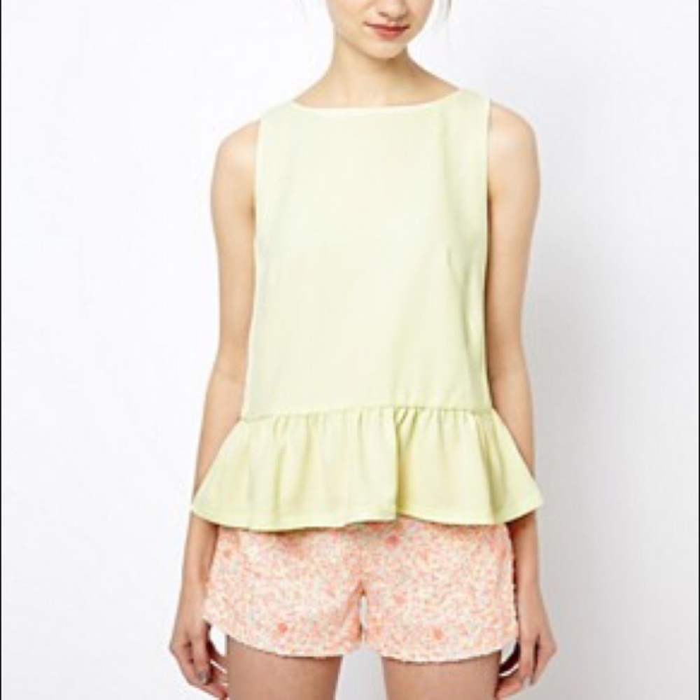 French Connection Acid Zest Peplum Tank